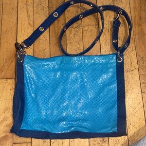 Y2K vintage denim mesh purse Whiting & Davis